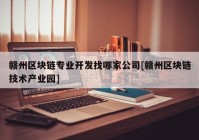 赣州区块链专业开发找哪家公司[赣州区块链技术产业园]